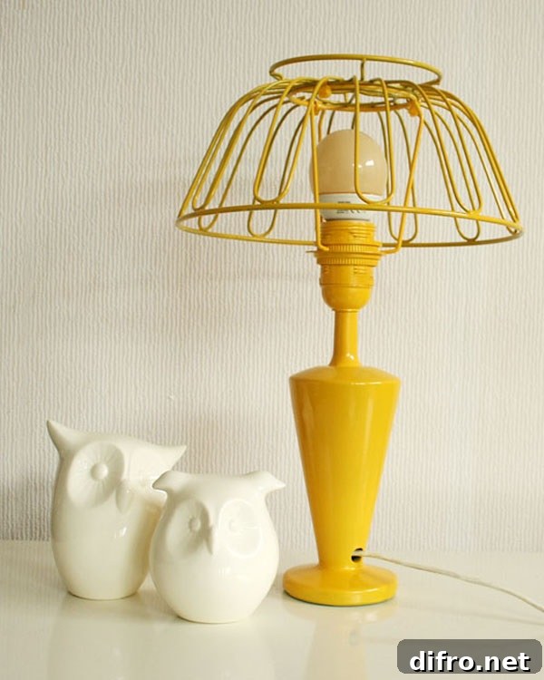 DIY yellow lamp project