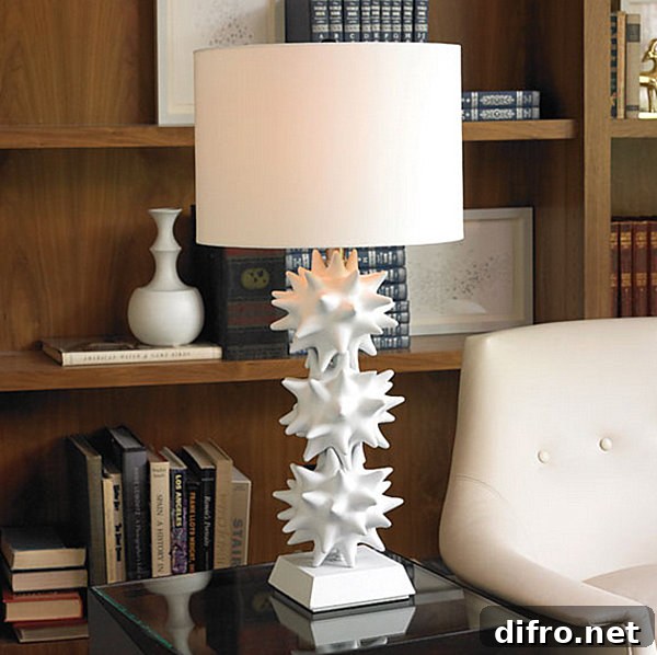 White urchin lamp