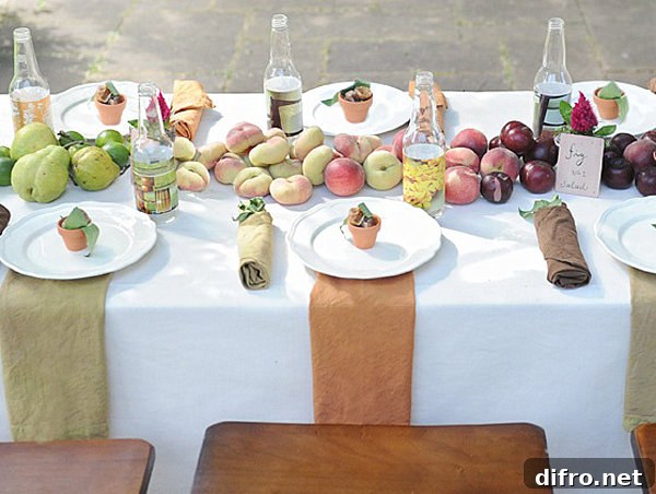 Fruit-lined table