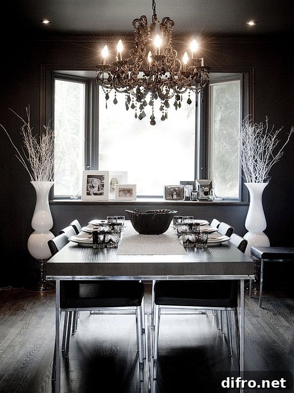 beautiful chandelier in the dining room