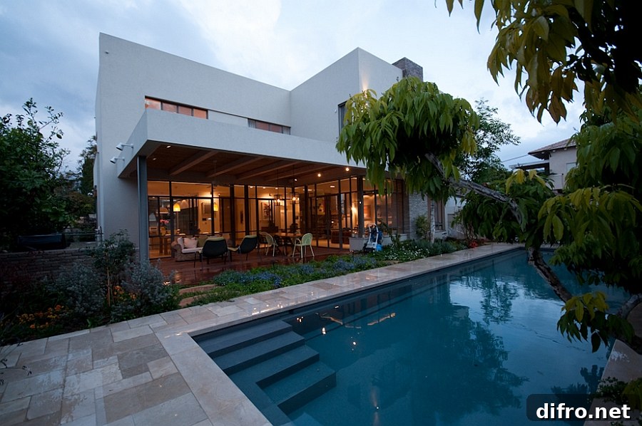 Lavish pool and walkway