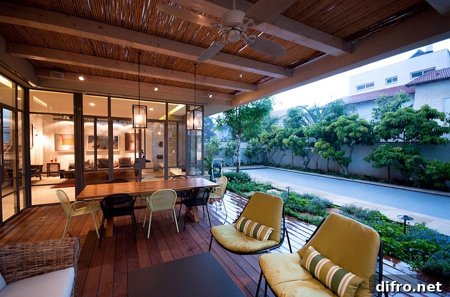 Outdoor dining are and seating space