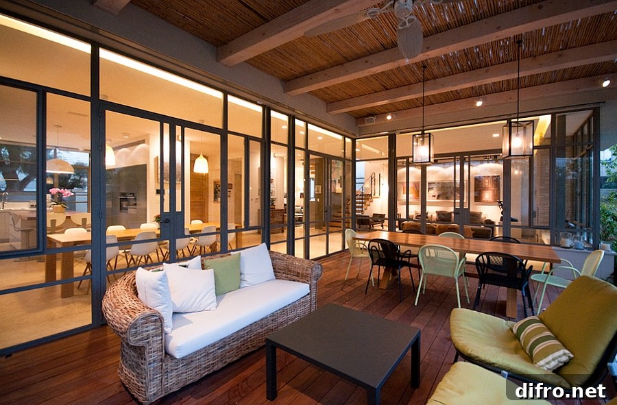 Outdoor pergola seating space idea