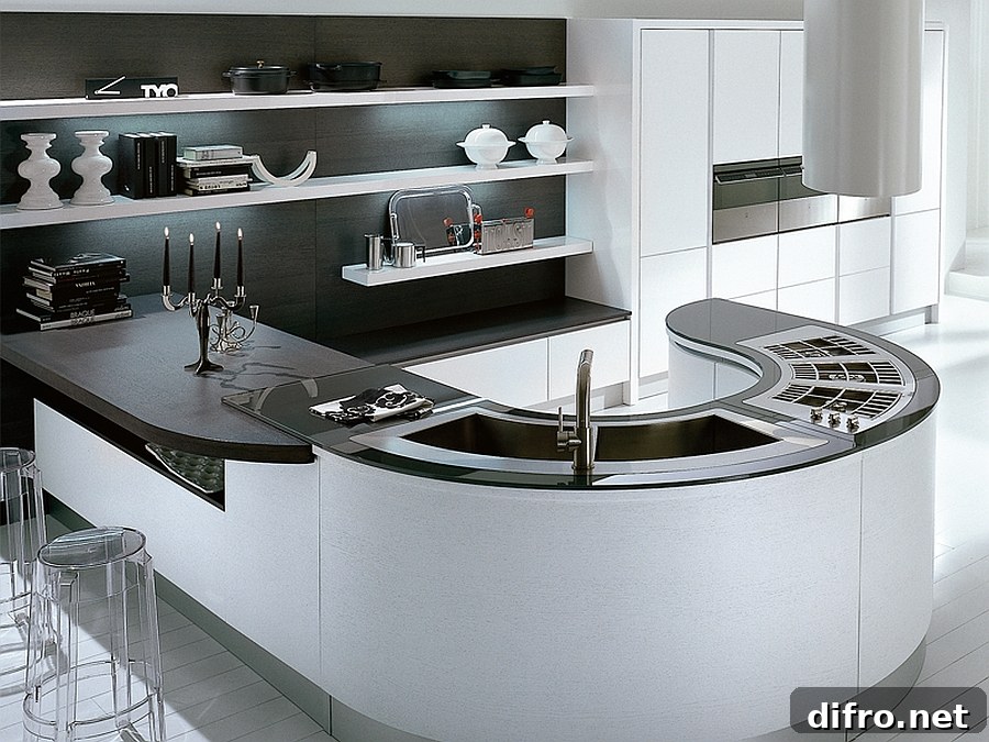Stunning modern kitchen island design