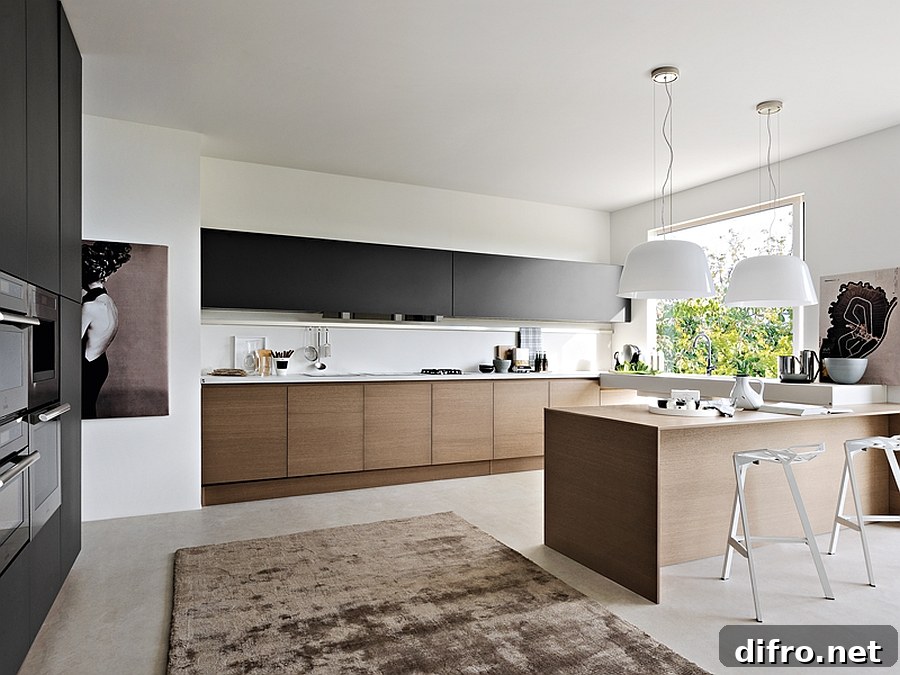 Large pendants above kitchen island