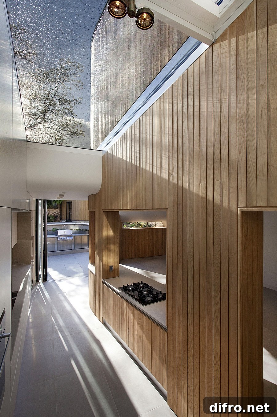 Wooden facade of the extension