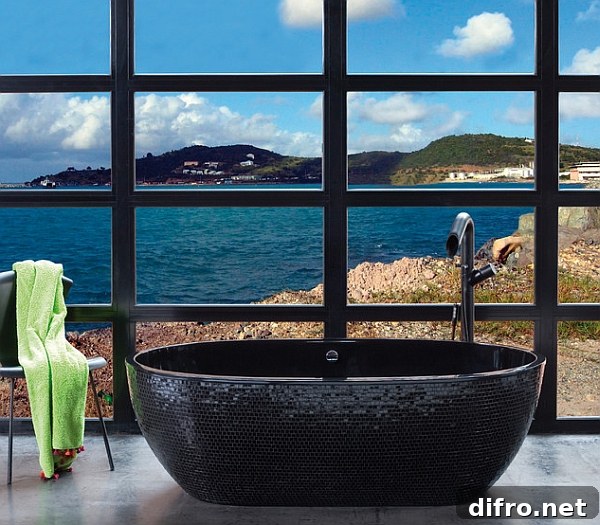 Sophisticated Aquamass Stone One Mosaic Bathtub
