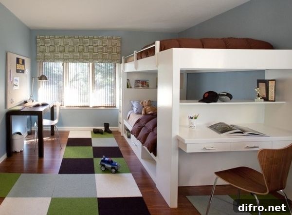 Modern bunk bed idea for kids' room