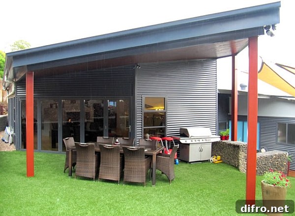 Gorgeous exterior with extended pergola