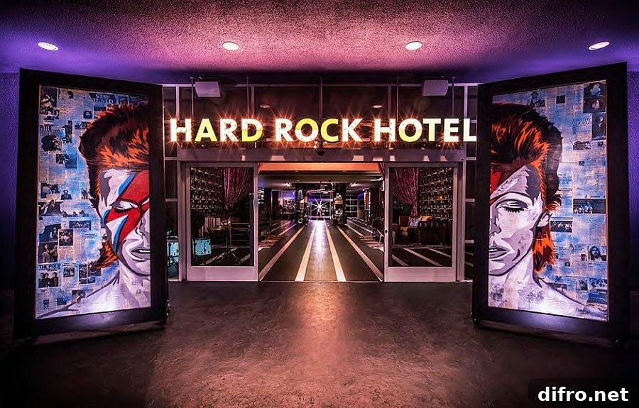 Entrance to the stylish Palm Springs Hotel