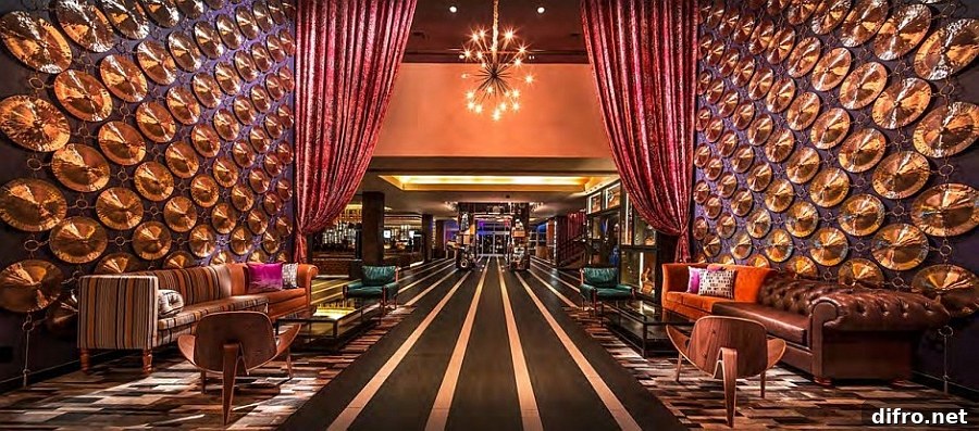 Dazzling interior of the Palm Springs Hotel
