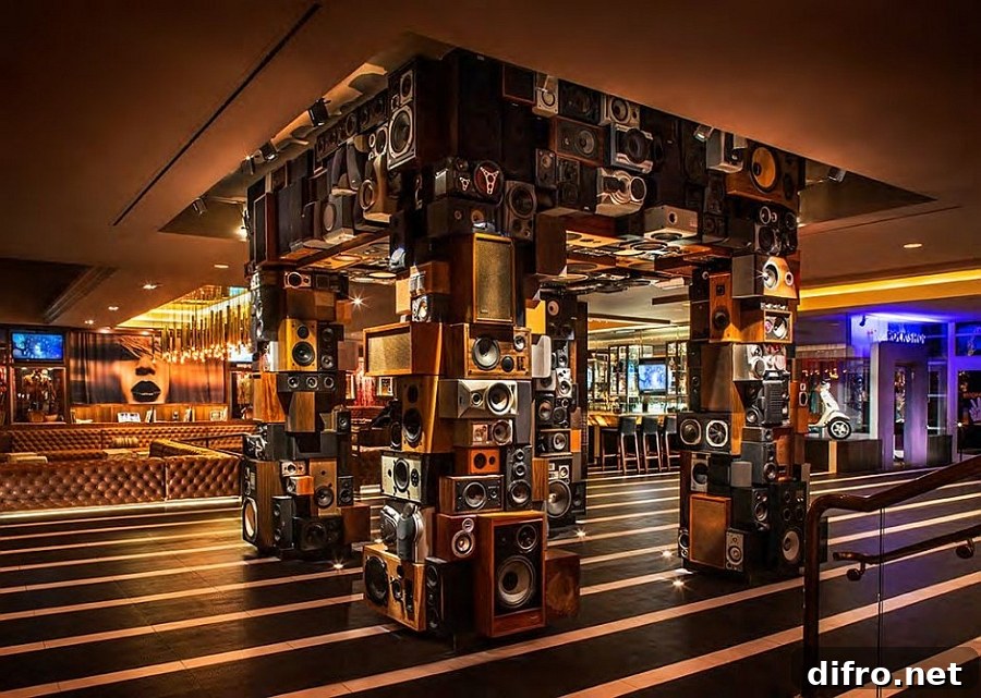 Interesting architectural feature with speakers