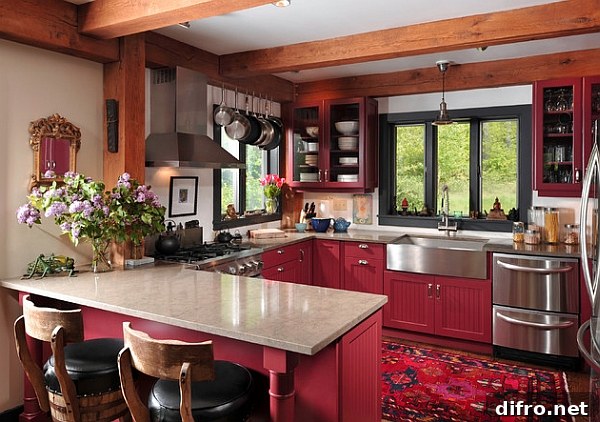 A rustic touch to the red