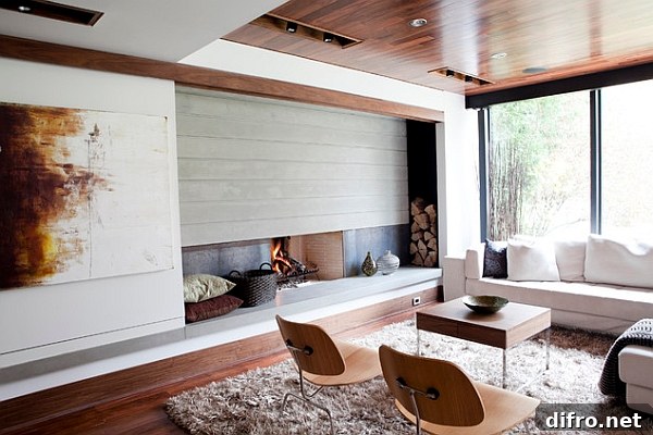 Brilliant design that makes the inventive fireplace the focal point!
