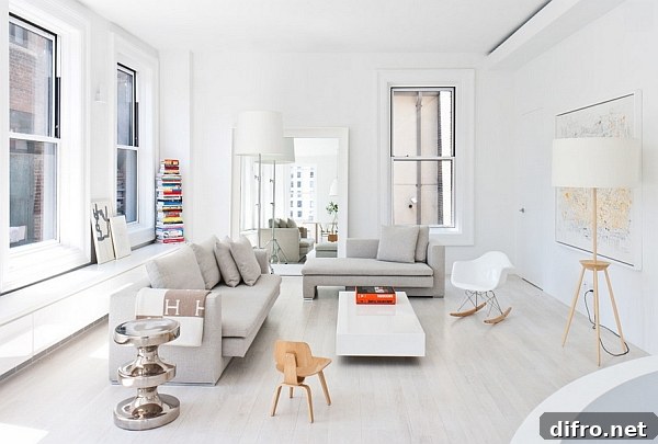 Stunning contemporary minimal living room in New York