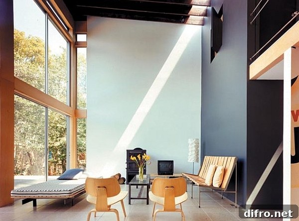 A minimal backdrop lets the furniture shine through