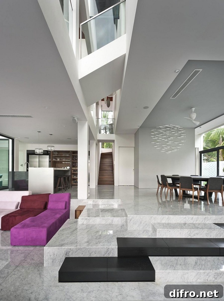Kitchen and dining room in the open floor plan