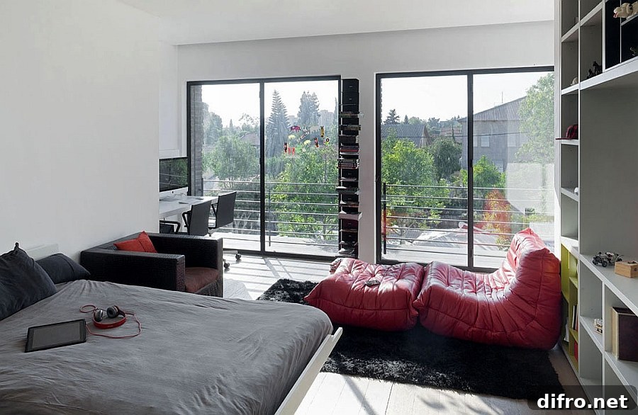 Plush Togo couch in the bedroom