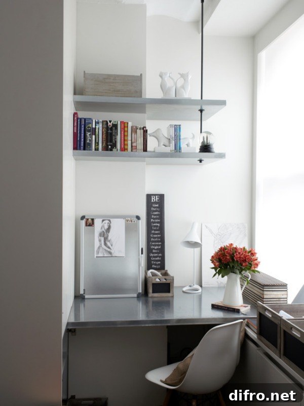 contemporary-home-office corner shelf