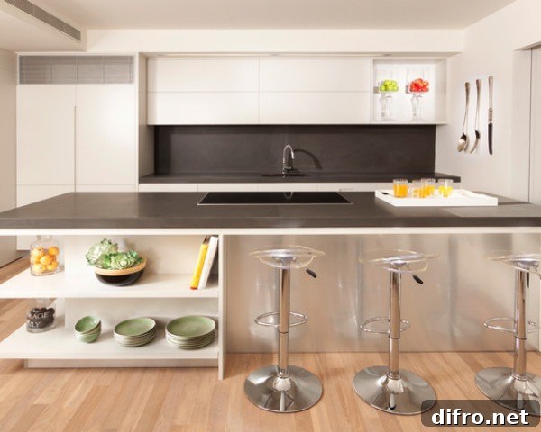 modern-kitchen with corner shelves