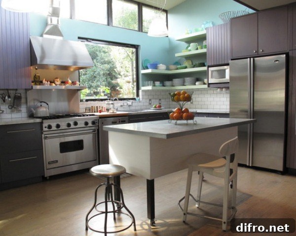 contemporary-kitchen with corner shelf